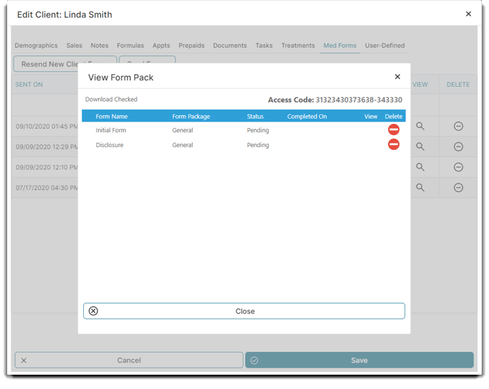 client view forms