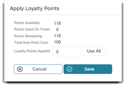 apply loyalty points