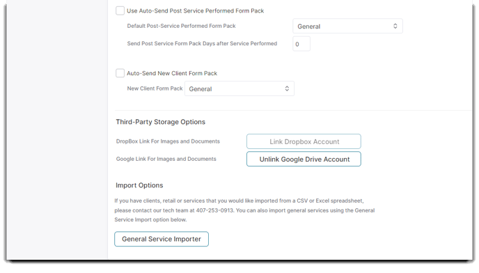 company settings integration tab extended
