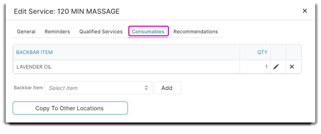 consumables tab for service-1
