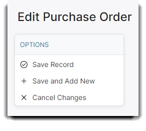 edit purchase order options