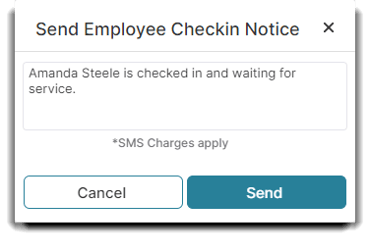 employee check in popup