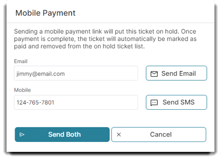 mobile payment popup