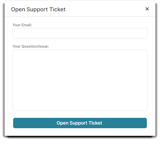 open support ticket popup