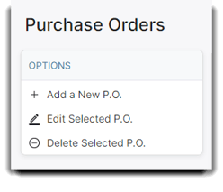 purchase orders options